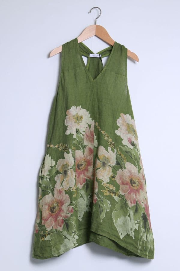 Medium Length Linen Summer Dress
