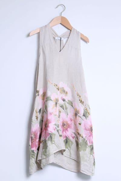 Medium Length Linen Summer Dress