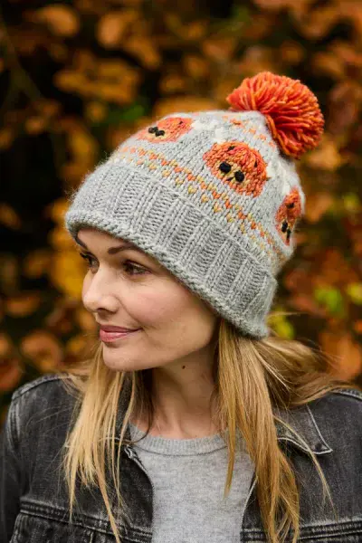 Merino Highland Cow Bobble Beanie