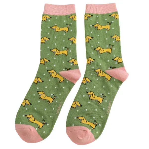 Miss Sparrow  Doggy Bamboo Socks Greenize 4 - 7