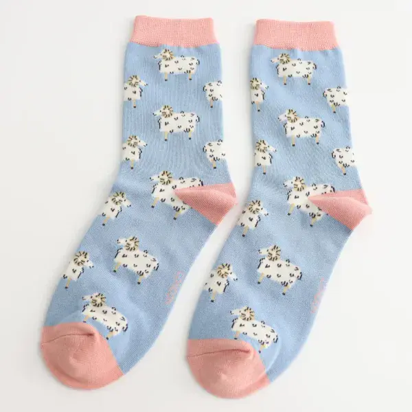 Miss Sparrow Rams a mboo Socks Powder Blue Fits Socks Size 4-7