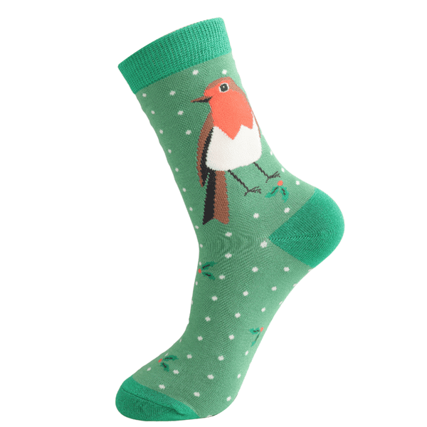 Miss Sparrow Robin Bamboo Socks in Green Fits Size 4 -7