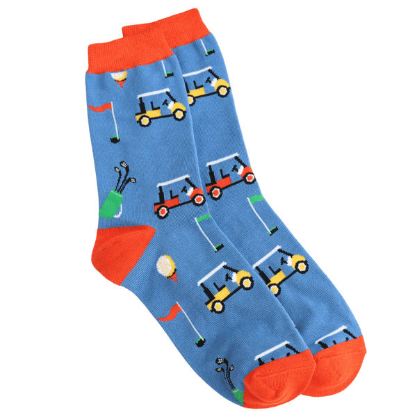 Mr Sparrow Gone Golfing Dark Blue Bamboo Socks Fits Size 7 - 11