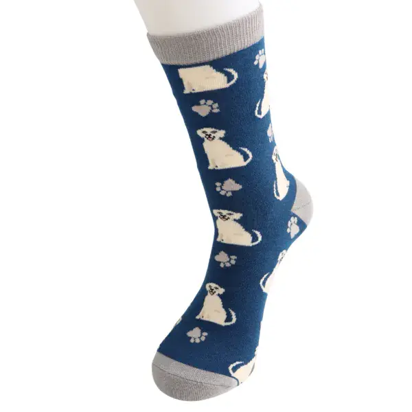 Mr Sparrow Happy Labradors Bamboo Socks in Navy Fits Sizes 7 to 11