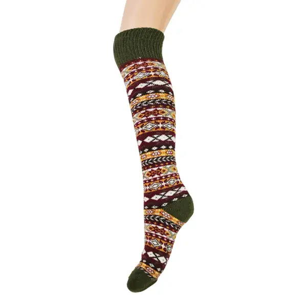 Multi Coloured long wool socks size 4-7