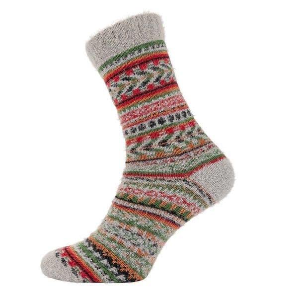 Multi Patterned  Nordic patterned wool blend socks Size 7 - 11