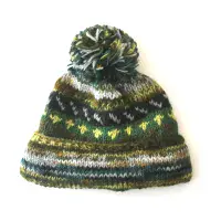 nordic knit wool bobble hat
