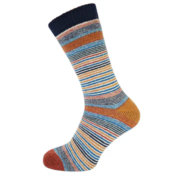 Orange heeled Striped Cozy Wool Blend  socks size 8-12
