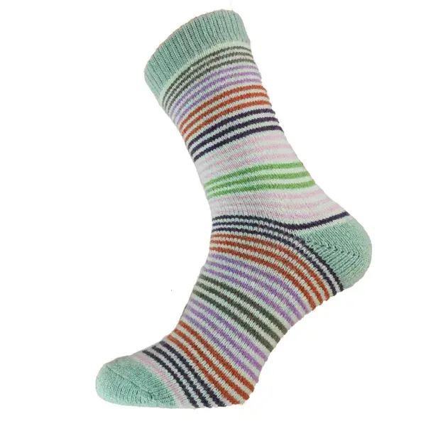 Pale green multi stripe wool blend socks Size 7 -11