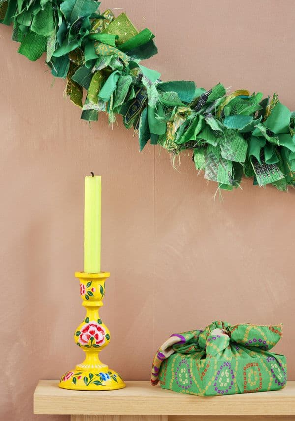 Recycled Sari Eco Tinsel/Garland - Green