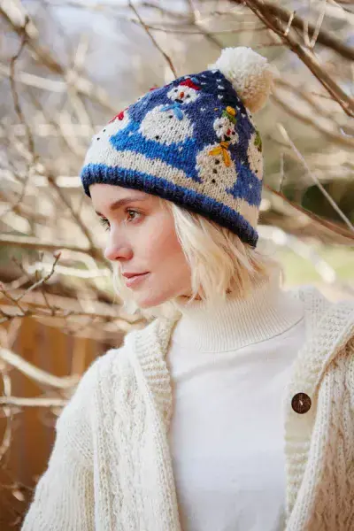 Snowman Christmas Bobble Beanie