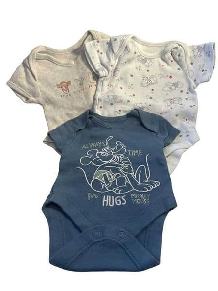 0-0 First Size 3 x Disney Friends Bodysuits