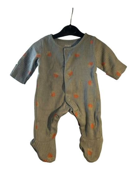 0-0 Newborn Acorn Print Sleepsuit