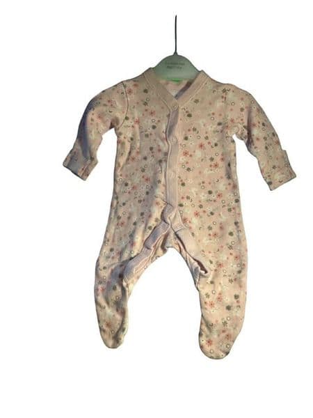 0-0 Tiny Baby Rabbit Print Sleepsuit