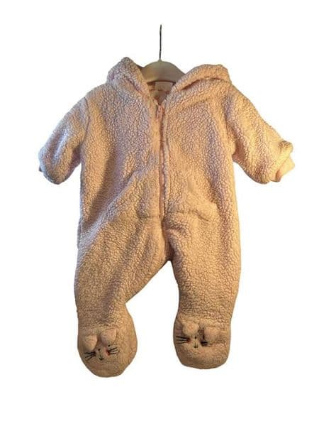 0-1 Month Pink Fleece Pram Coat
