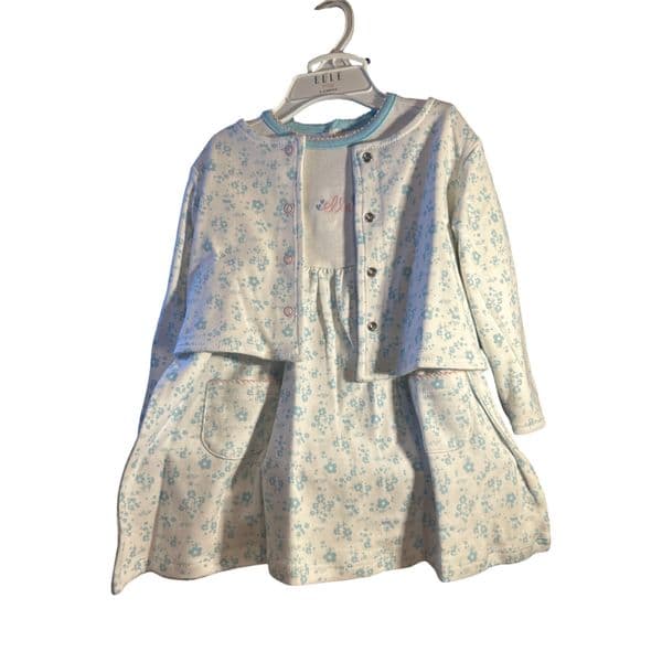 0-12 Month 3 Piece Dress and Cardigan Set