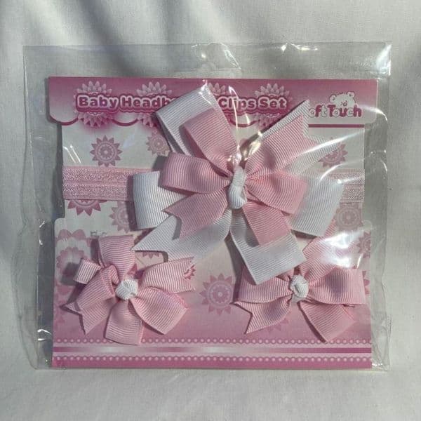 0=12 Month Headband & Clip Set