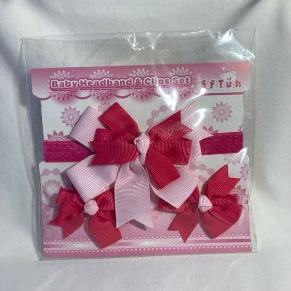 0=12 Month Headband & Clip Set