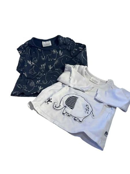0-3 Month 2 x Elephant Print Tops
