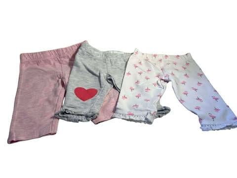 0-3 Month 3 x Pink Mix Leggings