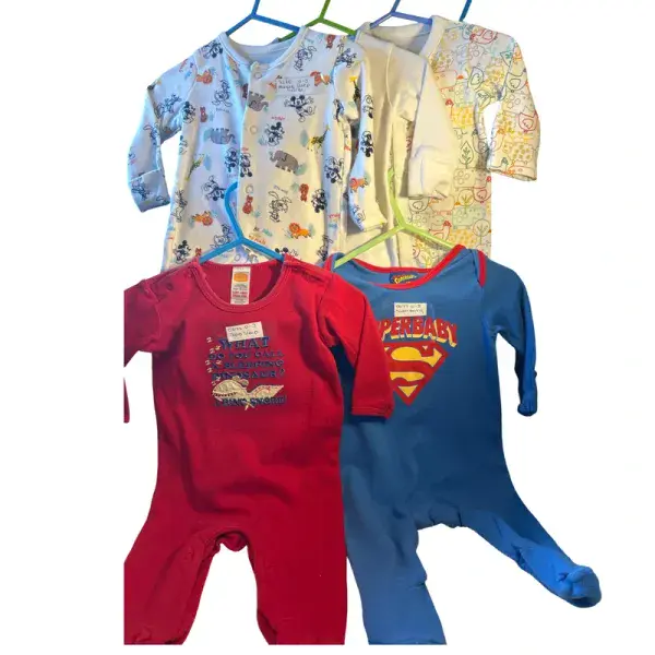 0-3 Month 6 x Baby Boy Sleepsuits.