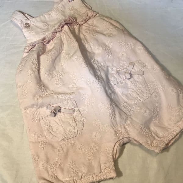 0-3 Month Bib and Brace  Style Romper