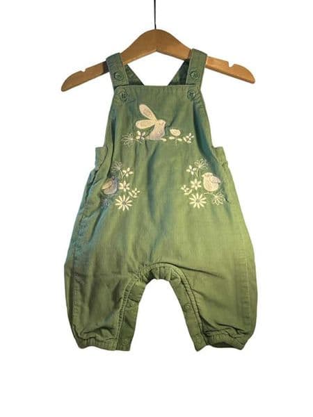 0-3 Month Cool Green Cord Dungaree