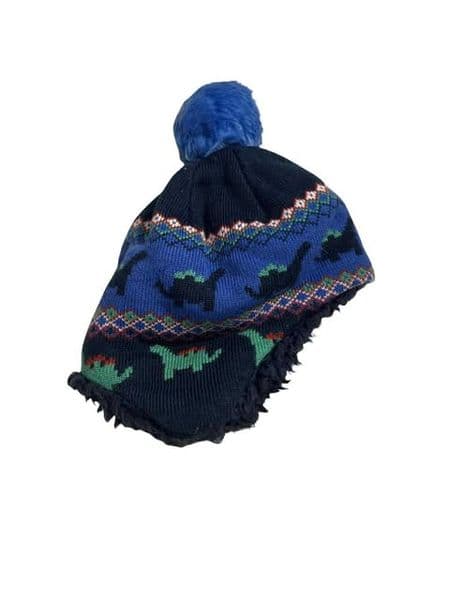 0-3 Month Dinosaur Print Bobble Hat