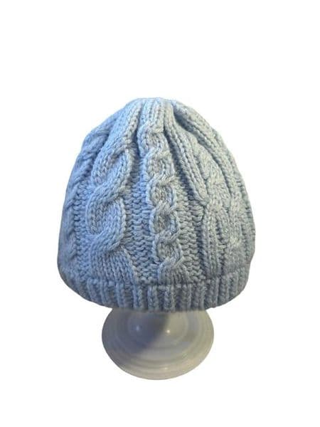0-3 Month Fleece Lined Knitted Style Hat