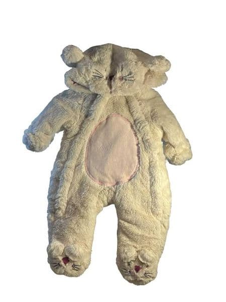 0-3 Month Light Pink Cat Snowsuit