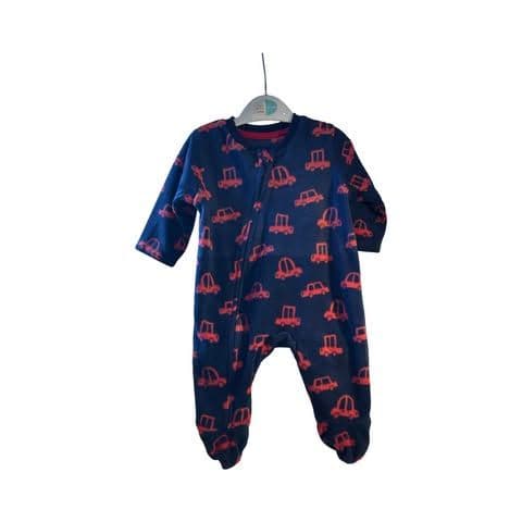 0-3 Month Navy and Red Sleepsuit