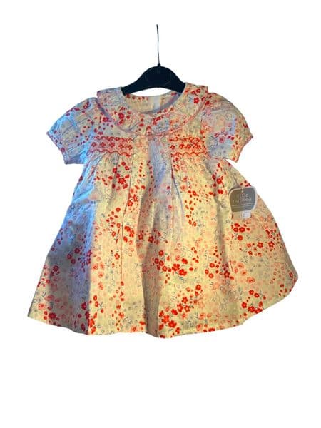0-3 Month  New Little Nutmeg Baby Girl Floral & Bunny Print Dress