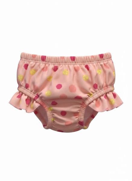 0-3  Month  Next Baby Girls Pink Multi Dot Frill Swim Nappy / Bikini Bottoms