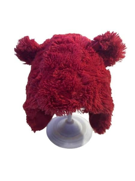 0-3 Month Red Fur Style Hat