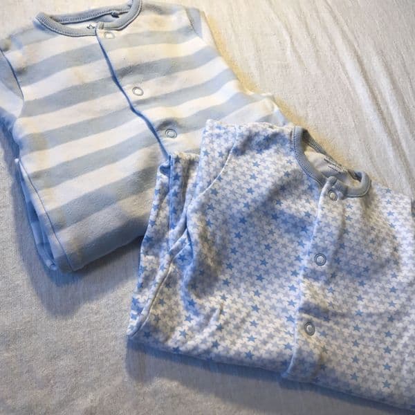 0-3 Month Stars and Stripes Sleepsuits