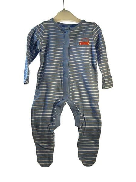 0-3 Month Striped Car Sleepsuit