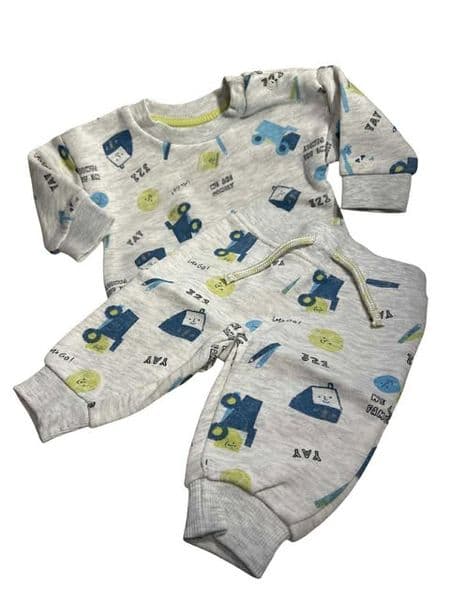 0-3 Month Tractors and Trucks Jog Set