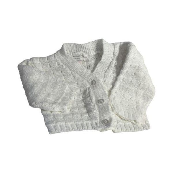 0-3 Month White Cardigan