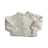 0-3 Month White Knitted Cardigan
