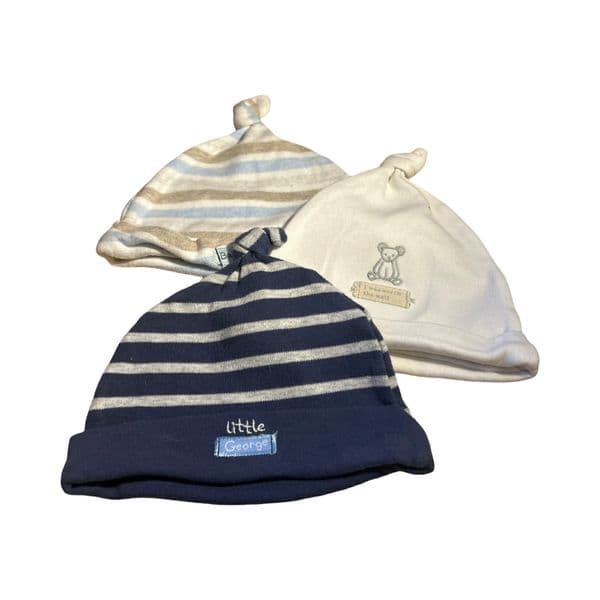 0-6 Month 3 x Baby Tie Top Hat