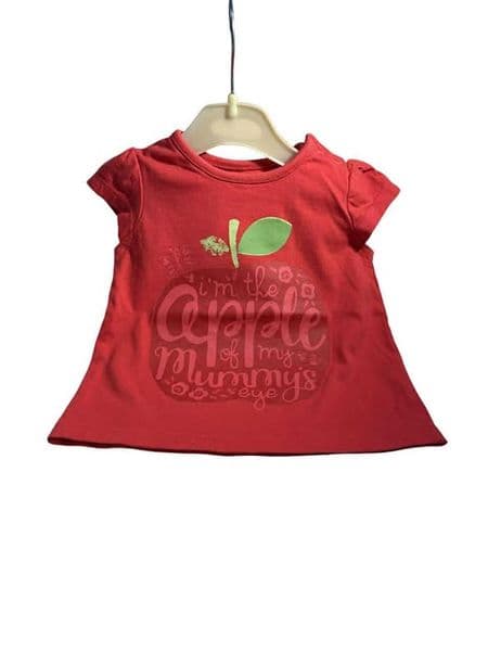 0-6 Month Apple Print Top