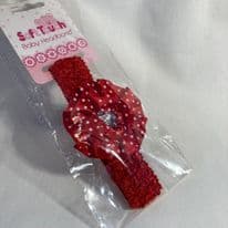 0-6 Month Red Jewelled Headband.