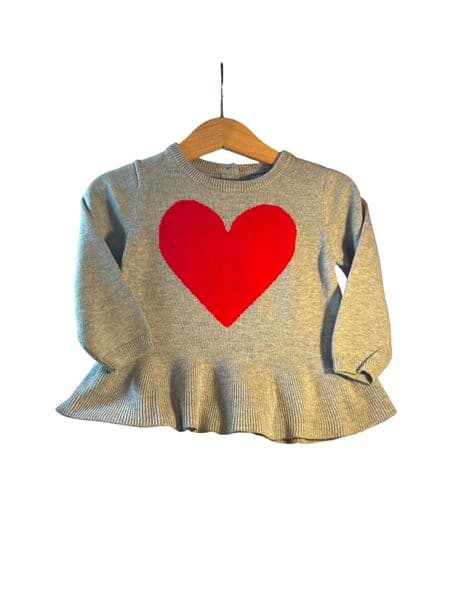 12-18 Baby Gap Grey Knit Peplum Jumper