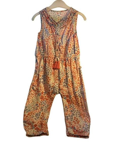 12-18 Month Red and Blue Floral Playsuit