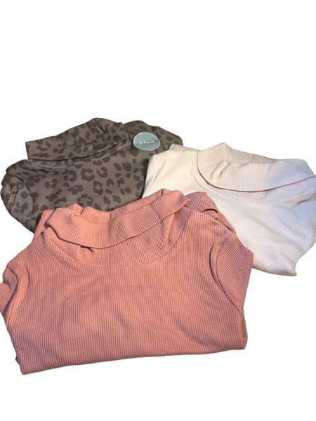 18-24  Month George 3 Pack Toddler Girls Ribbed Roll Neck Tops