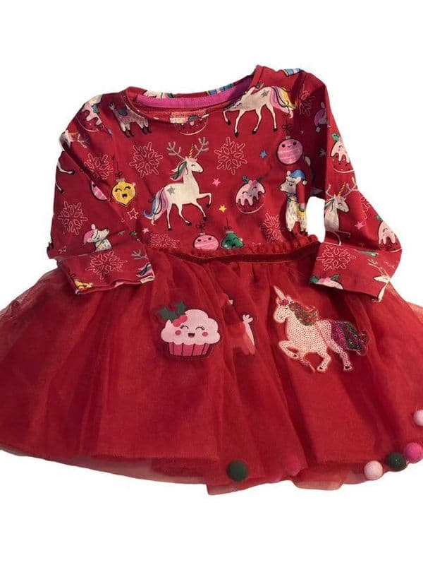 18-24 Month Unicorn Christmas Dress