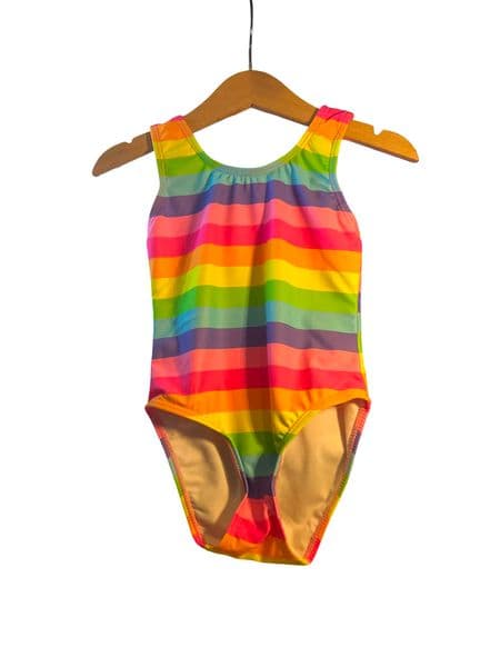 2-3 Years  E-Vie Angel Girls Rainbow Stripe Swimsuit One Piece