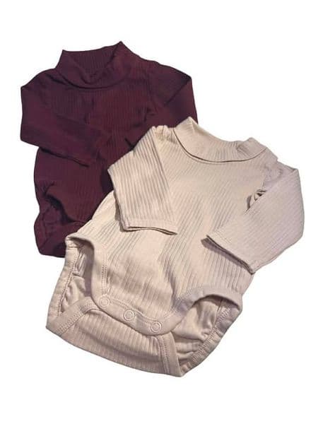 2-4 Month 2 x Roll Neck Body Tops