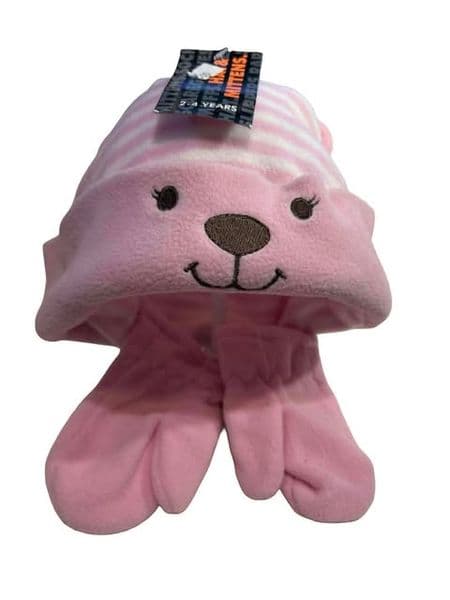 2-4 Year Fleece Hat and Mittens.