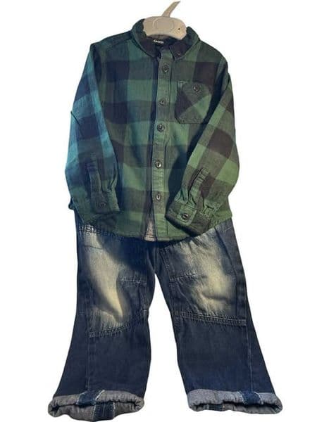 3-4 Year Faded Jeans and Check Shirt
